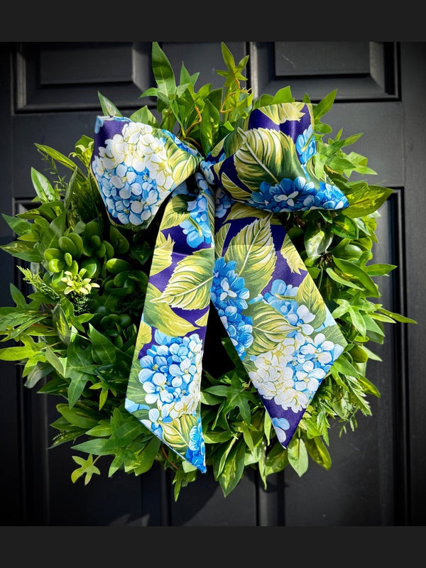 Hydrangea Print Wreath Sash *Sash only