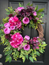Crescent Orchid and Peony Wreath for Spring