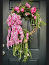 Trailing Greens and Peony Wreath for Spring