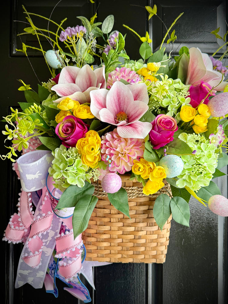 Hanging Floral Basket for Easter that Converts for Spring and Summer
