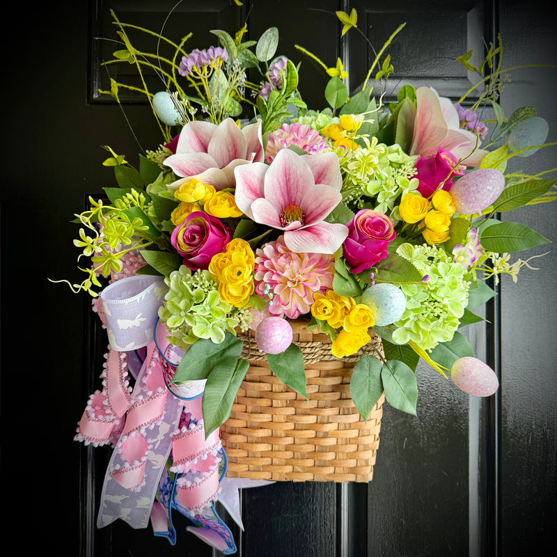 Hanging Floral Basket for Easter that Converts for Spring and Summer