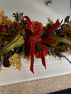 Fall Mantle or Table Scape – Autumn Harvest Garland with Pumpkins, Leaves and Florals 🍁
