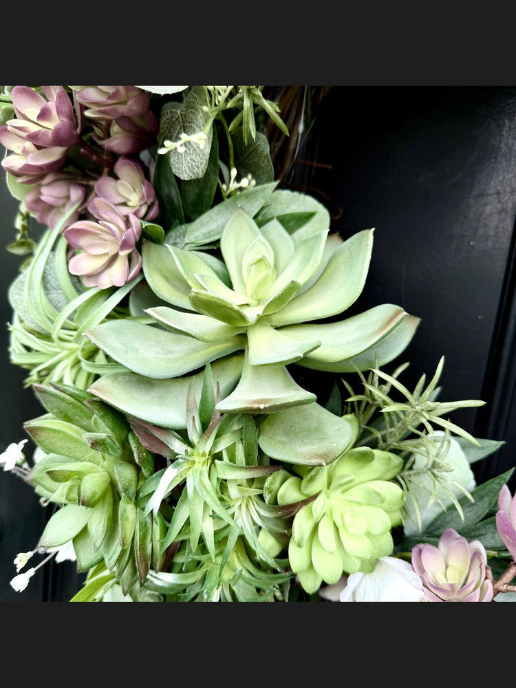 Succulent Wreath for Spring and Summer