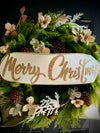 Cypress Wreath w D Stevens Christmas Banner