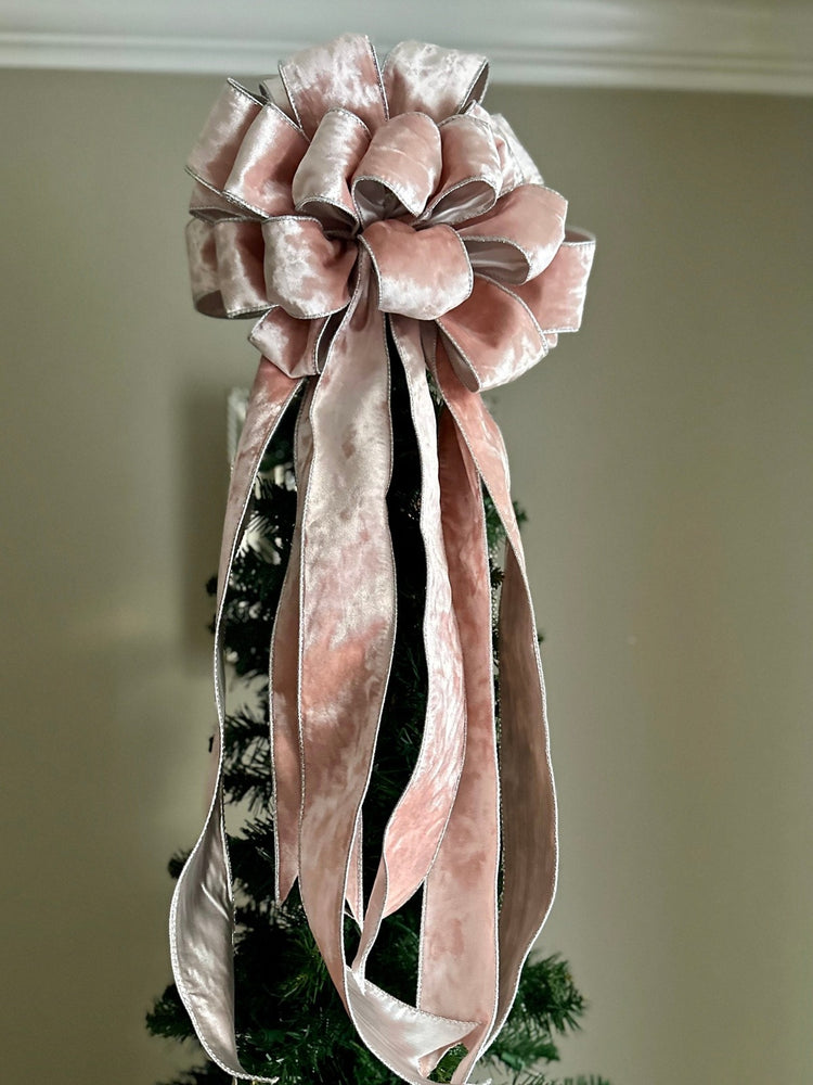 Luxe Magenta Duponi Tree Topper Bow for Winter