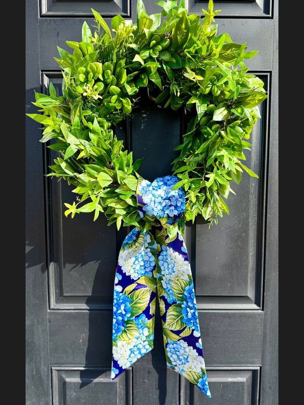 Hydrangea Print Wreath Sash *Sash only