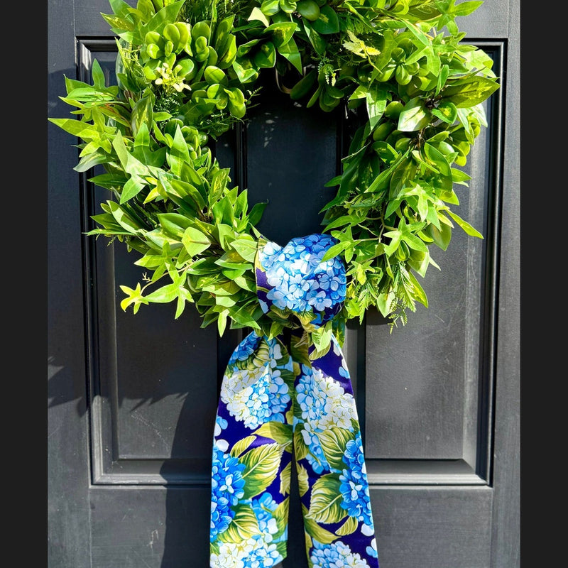Hydrangea Print Wreath Sash *Sash only