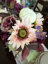 Autumn Elegance Centerpiece – Faux Floral Arrangement with White Pumpkins