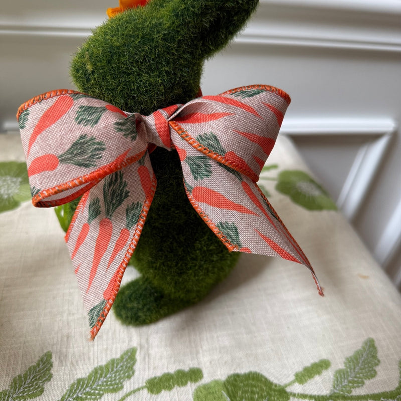 Moss Bunny for Easter w Carrot Bow