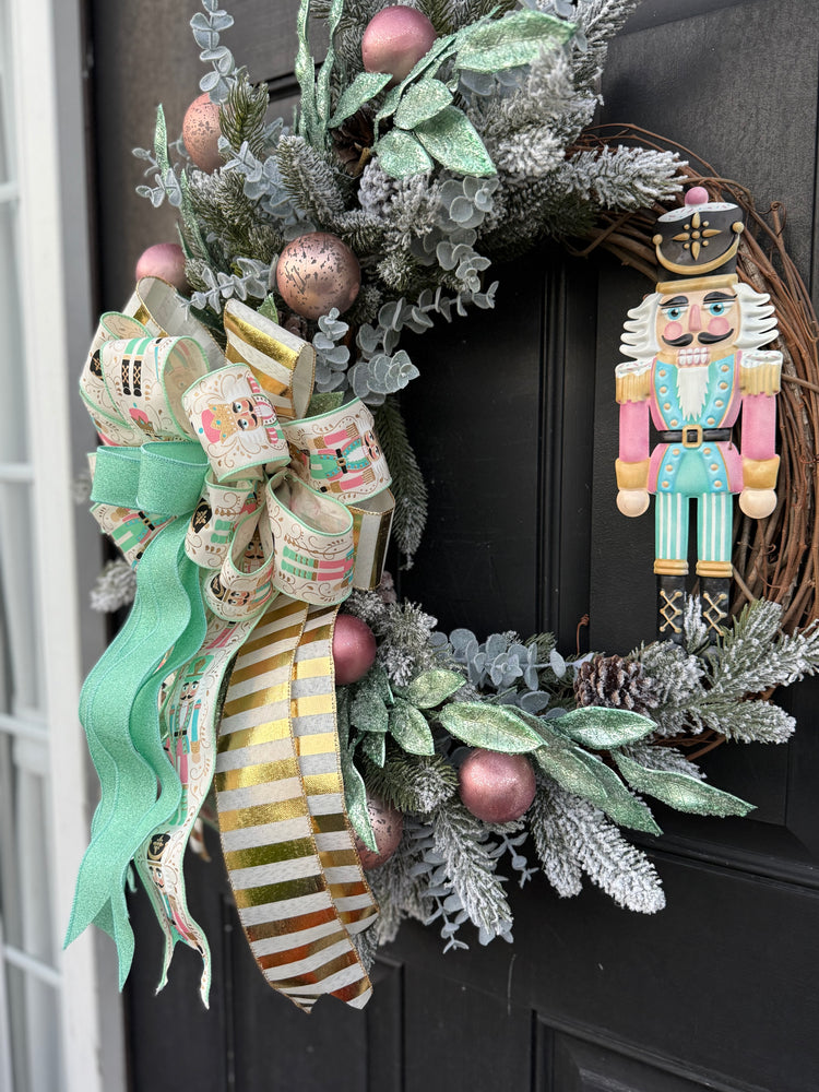 Pastel Nutcracker Christmas Wreath for Winter