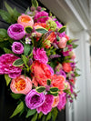 Lush and Vibrant Coarp and Pink Peony Wreath for Spring