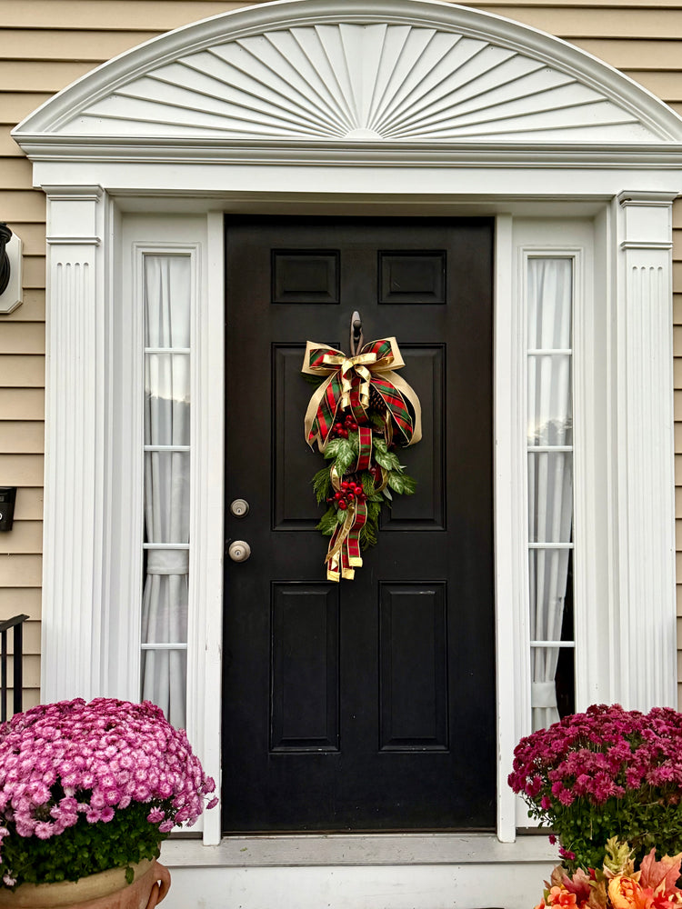 Classic Cypress Swag in Plaid for Christmas, Winter Decor