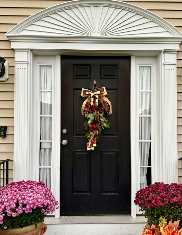 Classic Cypress Swag in Plaid for Christmas, Winter Decor