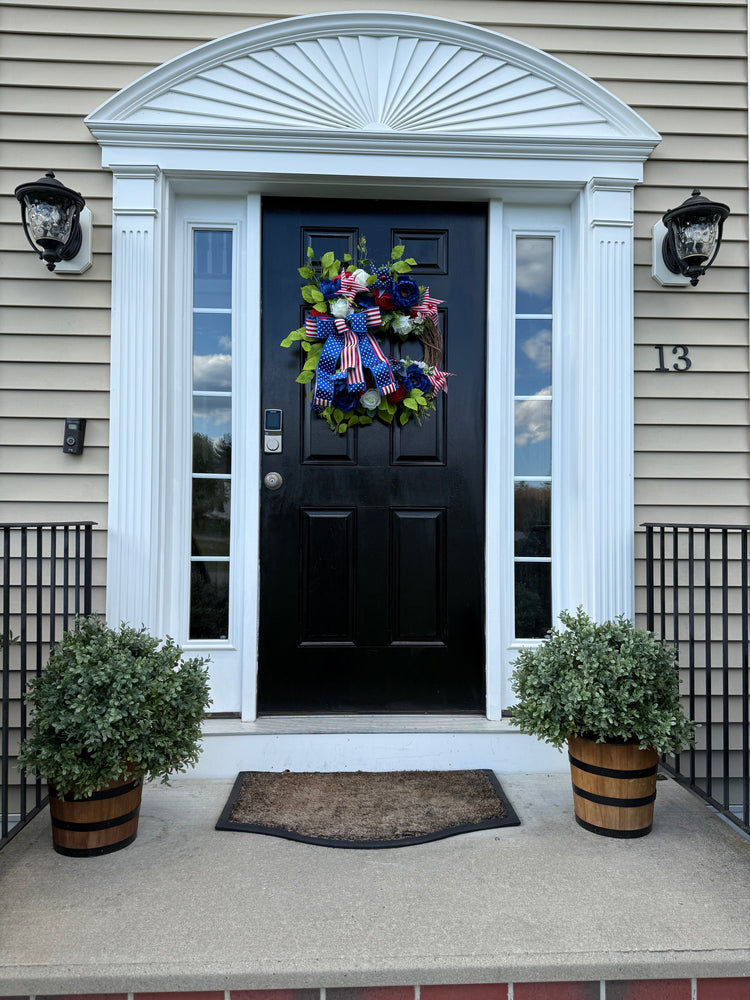 Patriotic Wreath w Pinwheels Spring and Summer