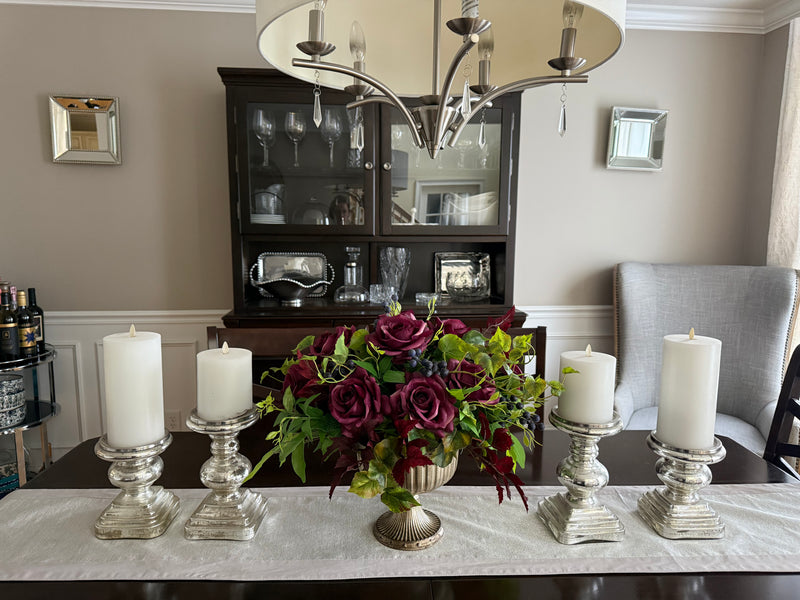 Wineberry Rose Centerpiece for Winter and Fall