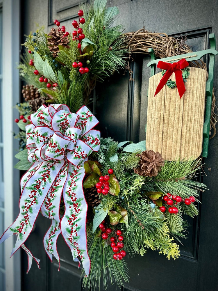 Traditional Winter Wreath w Sled