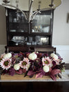 Autumn Elegance Centerpiece – Faux Floral Arrangement with White Pumpkins