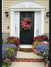Orange and Pink Crescent Hydrangea and Peony Wreath for Summer