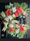 Spring Peony wreath in Coral