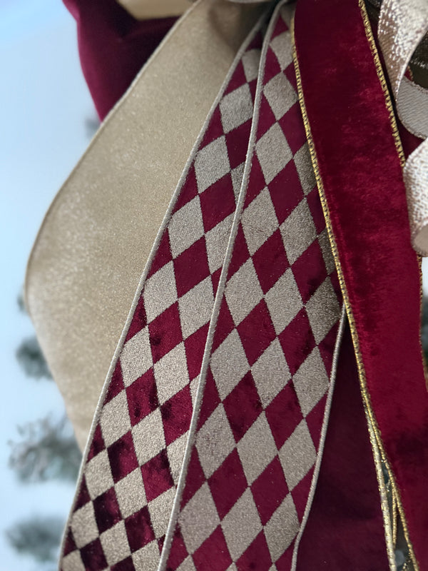 Ruby & Chapmagne Christmas Tree Topper Bow