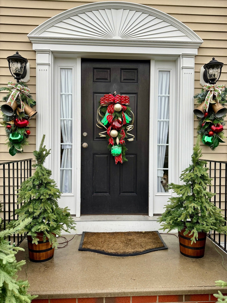 Luxurious Ruby and Emerald Swag for Winter, Christmas Swag