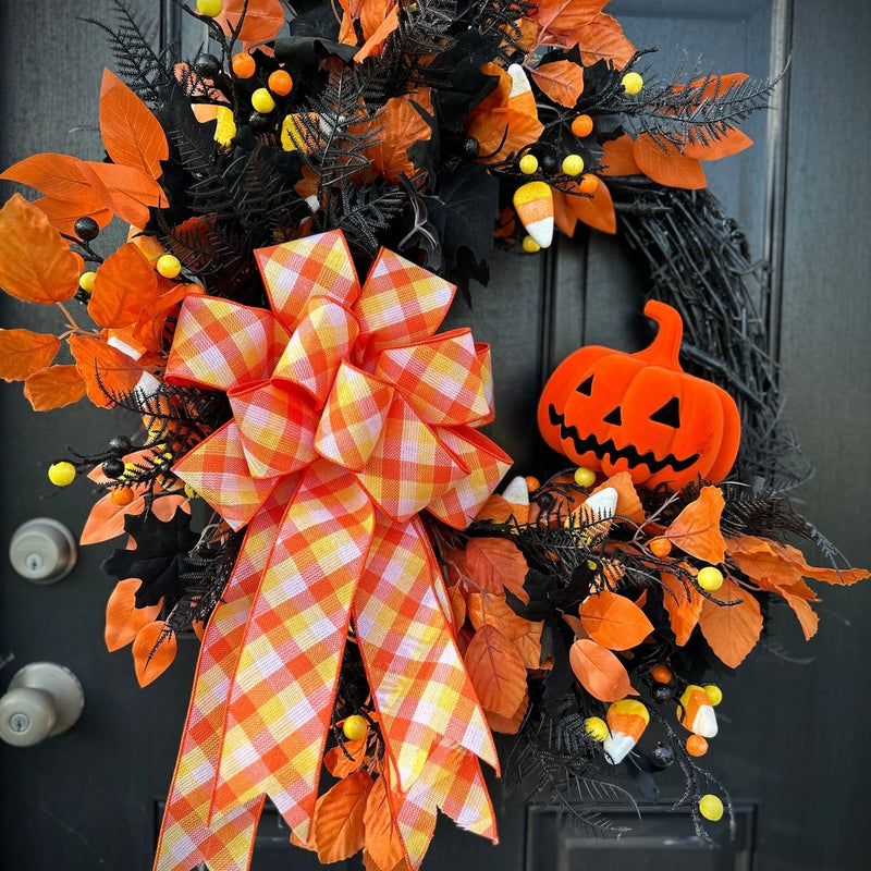 Cute Candy Co and Jack-O-Lantern Wreath for Halloween