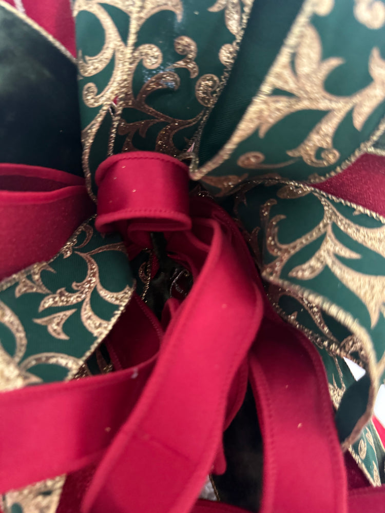 Red Velvet Christmas Tree Topper Bow