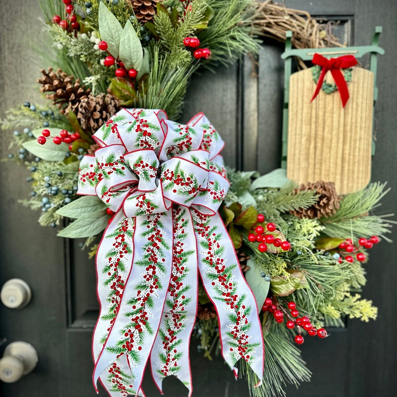 Traditional Winter Wreath w Sled