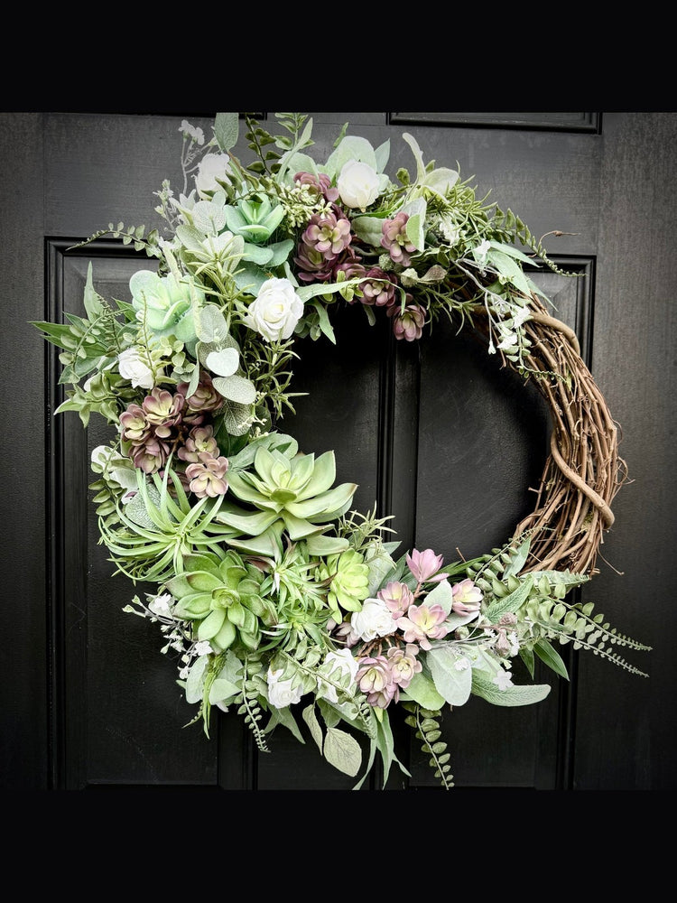 Succulent Wreath for Spring and Summer