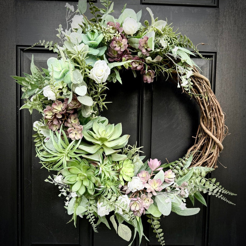 Succulent Wreath for Spring and Summer