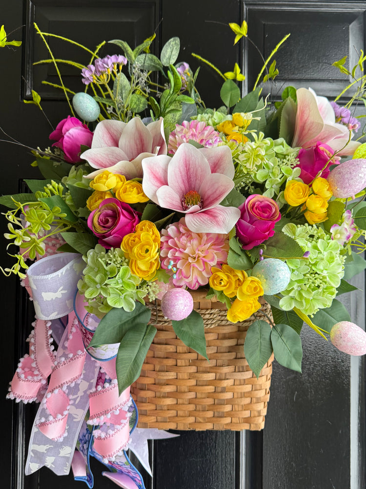Hanging Floral Basket for Easter that Converts for Spring and Summer