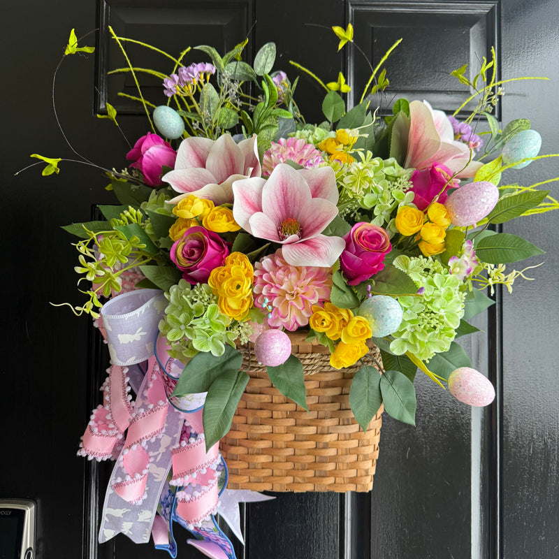 Hanging Floral Basket for Easter that Converts for Spring and Summer