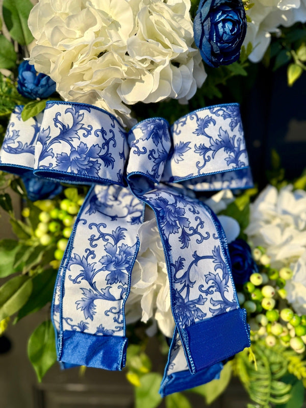 Chinoiserie Wreath for Year Round, Spring Decor