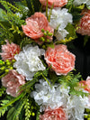 Coral Peony Wreath w/ Hydrangeas for Spring