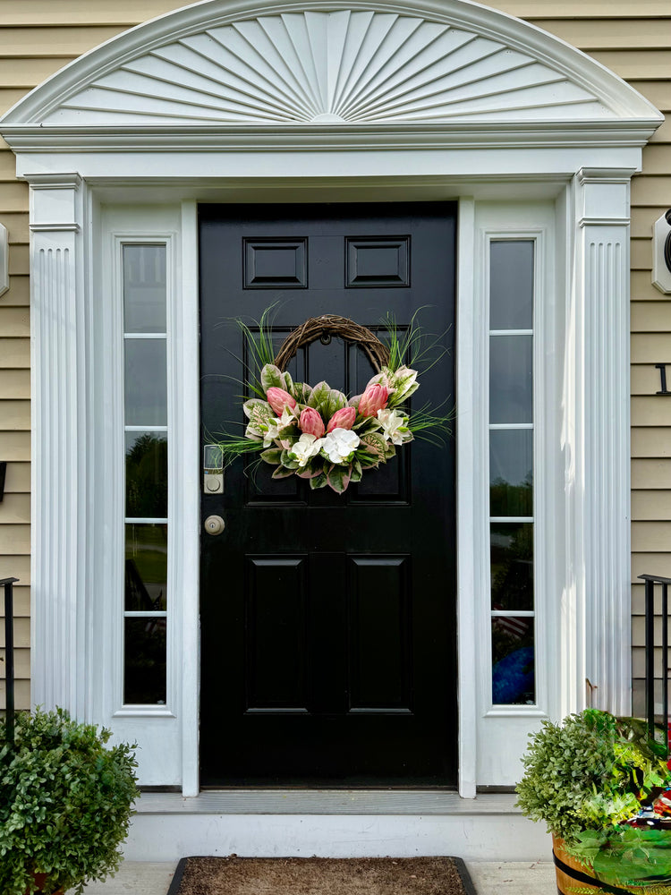 King Protea and Orchid Wreath for Spring and Summer