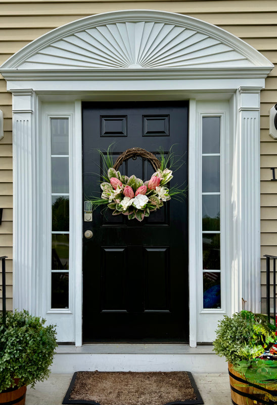 King Protea and Orchid Wreath for Spring and Summer