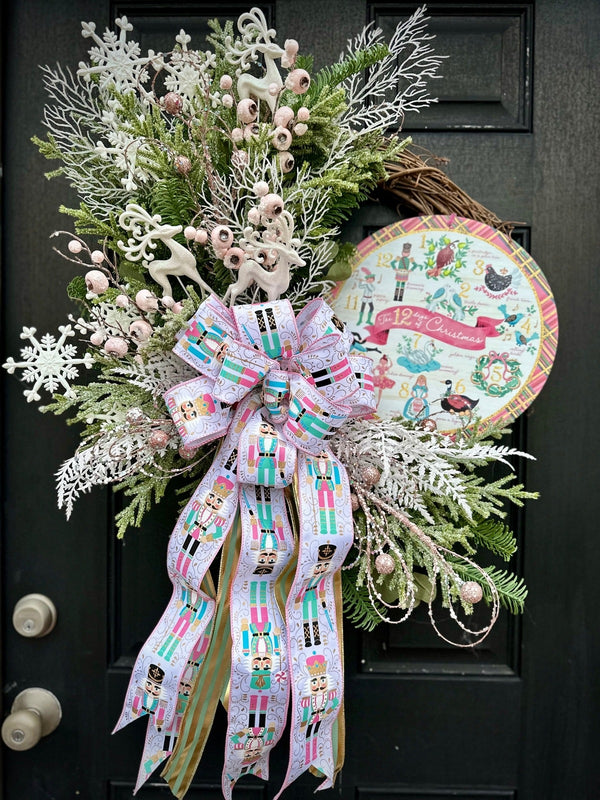 Nutcracker and 12 Days of Christmas Wreath for Winter
