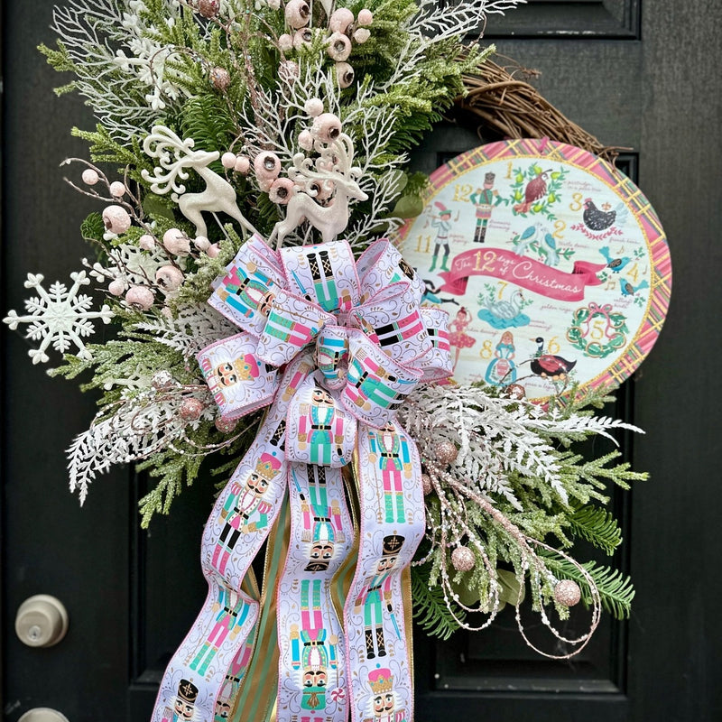 Nutcracker and 12 Days of Christmas Wreath for Winter