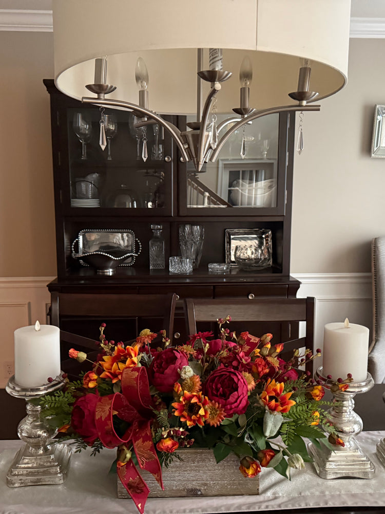 Elegant Burgundy Peony Centerpiece for Fall