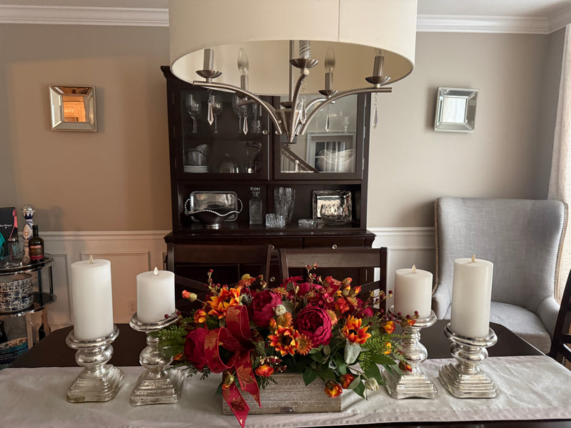 Elegant Burgundy Peony Centerpiece for Fall