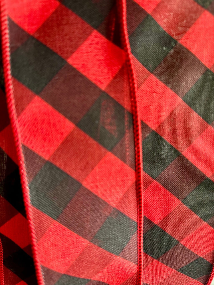 Rustic Buffalo Check Tree Topper for Winter