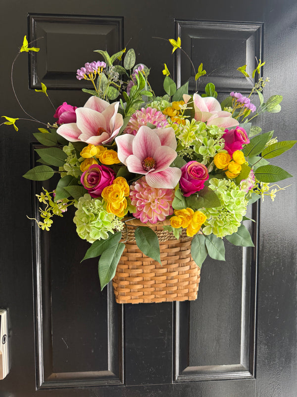 Hanging Floral Basket for Easter that Converts for Spring and Summer