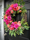Crescent Hydrangea and Peony Wreath for Spring