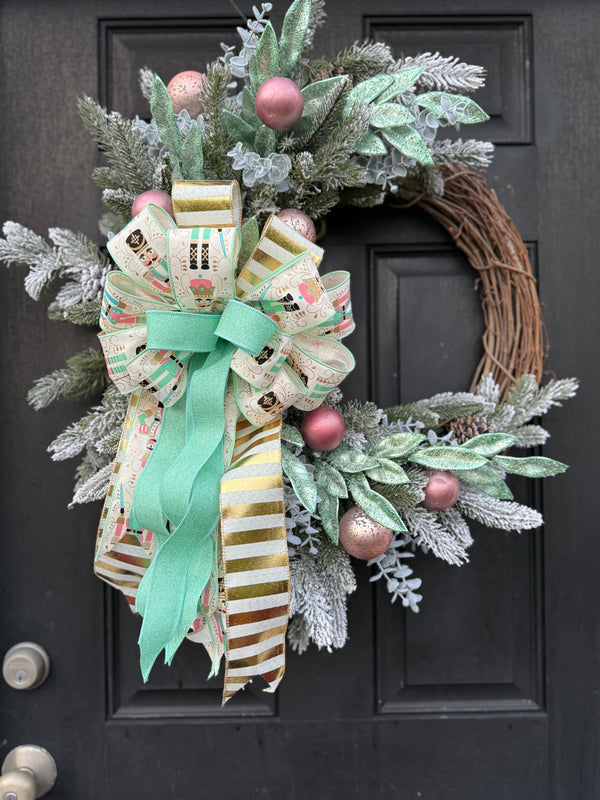 Pastel Nutcracker Christmas Wreath for Winter