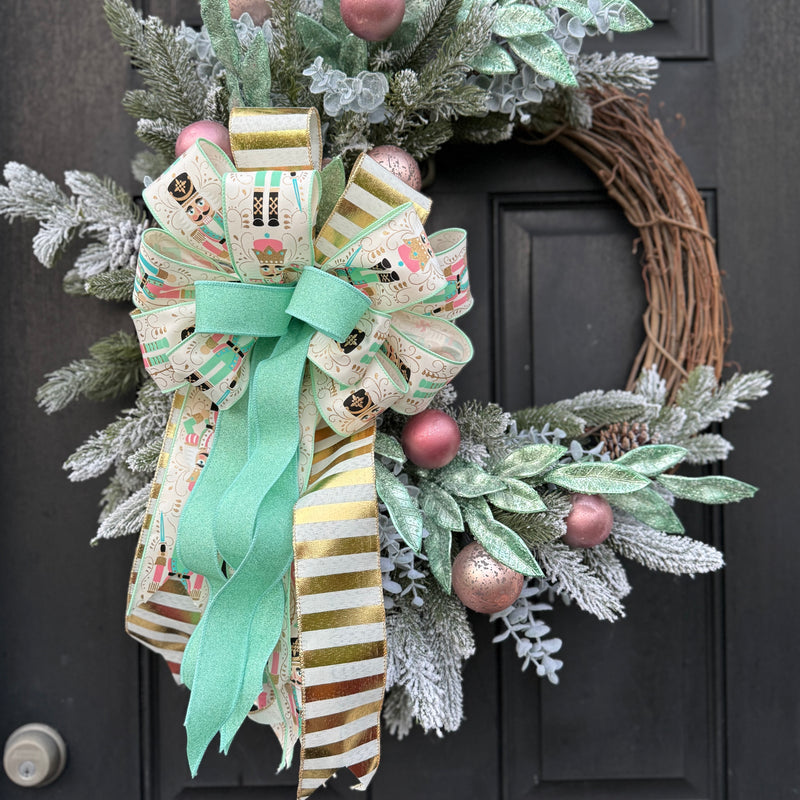 Pastel Nutcracker Christmas Wreath for Winter