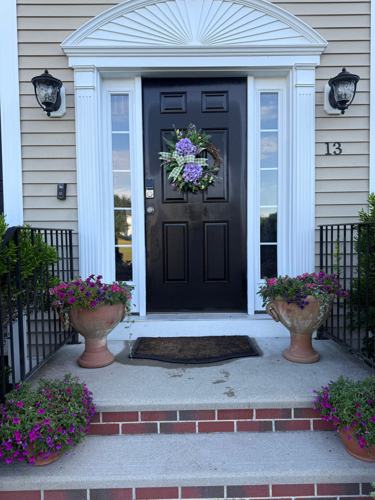 Petite Lavender Hydrangea Wreath for Spring and Summer