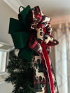 Plaid Deer Themed Tree Topper