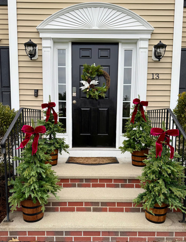 Rustic Evergreen Pinecone Wreath with Bells – Winter Front Door Décor