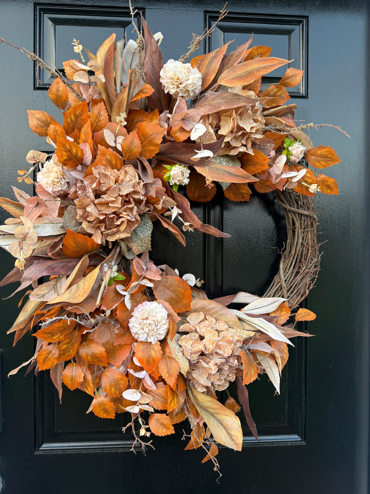 Hydrangea and Eucalyptus Wreath for Fall