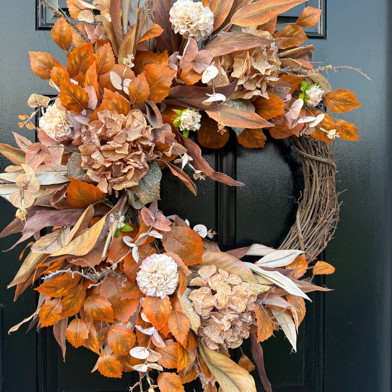 Hydrangea and Eucalyptus Wreath for Fall